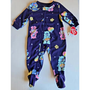 Carebear Unisex Baby Pajamas Girl Infant Sleeper Boy Blue PJ's 12 Months NWT